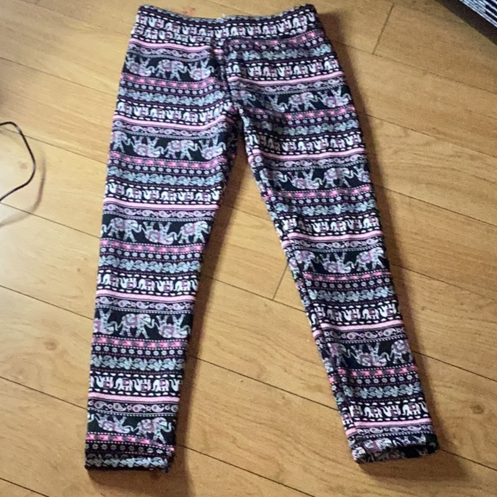Fluffy inside ShoSho elephant pants pink white and black